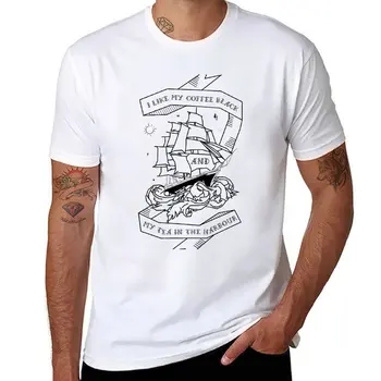 Новая футболка I Like my Coffee Black и my Tea in the Harbour, великолепная футболка, футболки с тяжелым весом для мужчин
