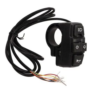 Переключатель на руле Электрический велосипедный фонарь Звуковой переключатель Простой в использовании IP54 Водонепроницаемый 2 В 1 с защитой от ударов для руля 22,2 мм для