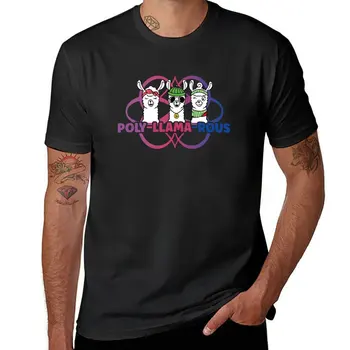 Новая Поли-Лама-Роус Забавная Полиамория Для полиаморных футболок, забавные футболки, футболки оверсайз, простые черные футболки для мужчин