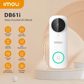 IMOU Дверной звонок DB61i 2K 5G Видео Умный дом Проводной видео глазок для дверного звонка Камера ночного видения IP65 Защита от атмосферных воздействий