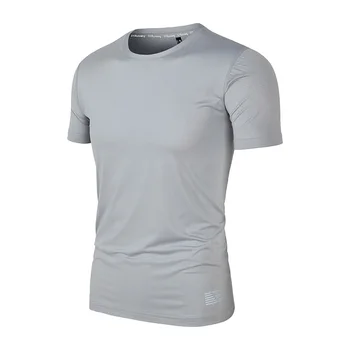 Мужская летняя футболка оверсайз, свободные плечи, однотонные базовые рубашки, уличная футболка, быстросохнущая спортивная футболка из сетчатого материала