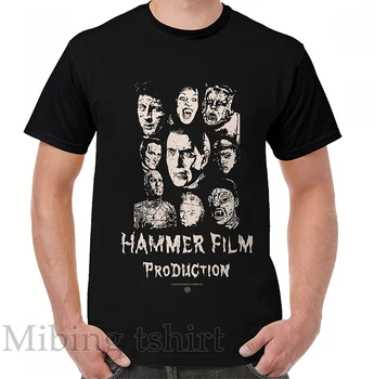 Мужская футболка с забавным принтом, женские топы, футболка с изображением фильма Hammer, футболка с круглым вырезом и коротким рукавом, повседневные футболки