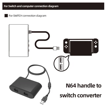 Поддержка адаптера N64 Turbo Wireless USB Adapter 2 порта USB Wireless Controller Adapter Отсутствие задержек при переключении/ OLED модели ПК с Windows