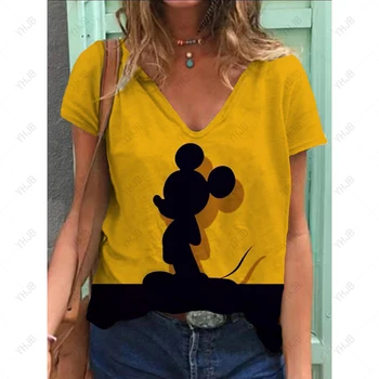 Женская футболка с принтом Диснея, Минни, Микки Маус, мультфильм 90-х, женская уличная одежда, модная одежда, футболка, женская графическая футболка