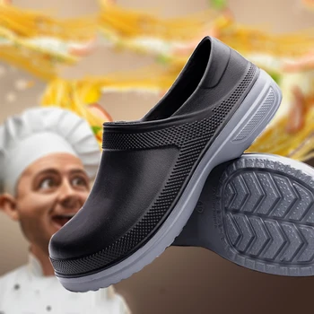 Мужская обувь шеф-повара, женская нескользящая водонепроницаемая маслостойкая кухонная обувь, рабочая поварская обувь для шеф-повара, ресторанные сандалии, большой размер 49