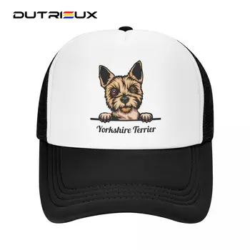 Бейсболка DUTRIEUX Custom Peeking Dog Йоркширский терьер Для мужчин И женщин, Регулируемая шляпа Дальнобойщика, Уличные бейсболки Snapback, Солнцезащитные шляпы