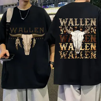 Wallen Western Country Music, Ковбойская музыка, Футболки, Мужские И женские Винтажные футболки с коротким рукавом, Высококачественная Повседневная Уличная одежда в стиле хип-хоп