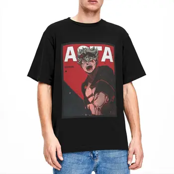 Мужская И женская футболка Asta Black Clover, аксессуары с комиксами, винтажные футболки из чистого хлопка с коротким рукавом, топы с круглым вырезом для взрослых