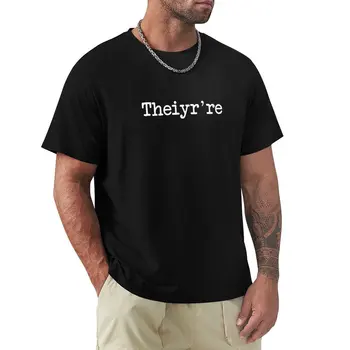 Theyr're Their There, They're Grammer, Футболка с опечаткой, быстросохнущая футболка, приталенные футболки для мужчин