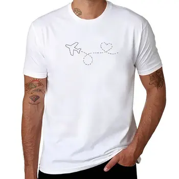 Новая футболка Airplane Heart Loop, одежда kawaii, индивидуальные футболки, футболки для спортивных фанатов, футболки для мужчин, хлопок
