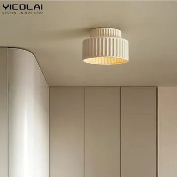 Светодиодный потолочный светильник в коридоре для кабинета, кухни, домашнего декора, внутреннего освещения, светильников в скандинавском кремовом стиле Ваби-Саби