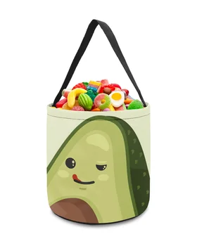 Фруктовый мультфильм, штанга из авокадо, Прекрасный Зеленый декор, Корзина для хранения игрушек, сумка для конфет, подарки для детей, тканевая сумка, сумки для вечеринок