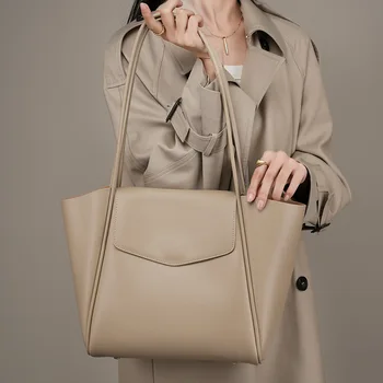 Дизайнерские женские сумки из натуральной кожи большой емкости, сумки через плечо, Новая деловая рабочая сумка в стиле OL 2023