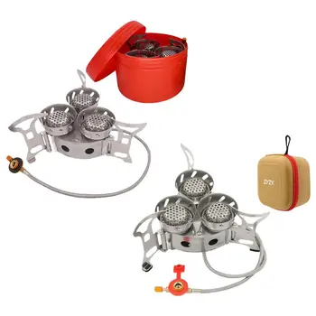 Компактная походная газовая плита с тремя конфорками, складная походная посуда, инструмент для приготовления пищи на открытом воздухе, альпинизм, пикник, Альпинизм