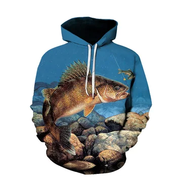 Осенние мужские толстовки с 3D изображением морской рыбы, женские толстовки с капюшоном для рыбалки, пуловеры с длинным рукавом, Дышащее пальто с капюшоном, одежда