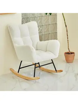 Скандинавское Удобное кресло-качалка, легкое Роскошное кресло для отдыха на балконе, простое современное кресло для гостиной со спинкой для одного человека