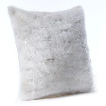 Чехол для подушки из искусственного меха кролика, декоративная наволочка для дивана, декор для гостиной, наволочка, высококачественные белые чехлы для подушек