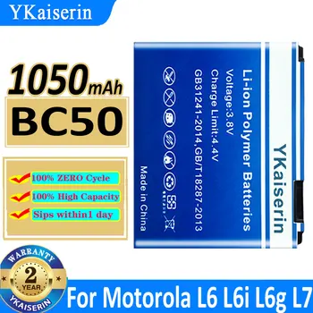 YKaiserin 1050 мАч BC50 Аккумулятор Для Motorola Moto RIZR L6 L6i L6g L7 L7C K1 K2 R1 Z1 Z3 ROKR Z6m SLVR E8 L2 Аккумулятор Мобильного Телефона