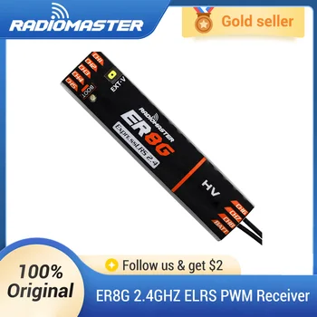 RADIOMASTER RC ER8G & ER8GV ШИМ-приемник ELRS 2,4 ГГц Поддерживает 8 ШИМ-каналов Быстрая скорость Отклика Сверхдальний Диапазон Высокое Качество