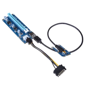 USB 3.0 PCI-E Express от 1x до 16x Удлинитель Riser Card Адаптер Питания SATA 6Pin