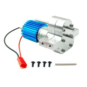 Мотор-редуктор 370 + радиатор для пикапа, Мультяшная адаптивная коробка передач в сборе, Серебристо-синий
