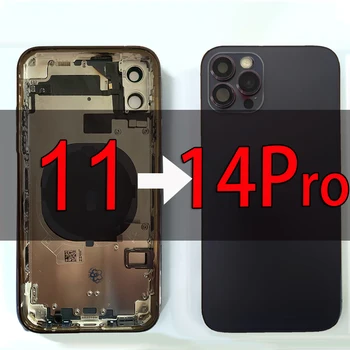 Полная сборка, блестящий алюминиевый плоский Diy для iPhone 11, как корпус 14pro, для замены задней оболочки iPhone 11 на Diy 14 Pro
