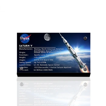 Подходит для акриловой таблички Apollo Saturn V rocket 21309, 92176, именная табличка