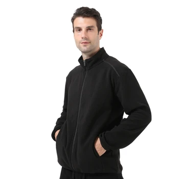 Мужская куртка для бега, свободный кардиган на молнии со стоячим вырезом, плюшевая теплая куртка, Спортивная куртка для бега, фитнеса, кемпинга, Флисовая куртка