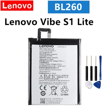 Оригинальный сменный аккумулятор LENOVO BL260 2700 мАч для Lenovo Vibe S1 Lite, литий-ионные полимерные аккумуляторы + бесплатные инструменты