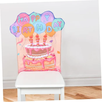 Чехол для стула на день рождения Счастливое украшение классной комнаты Детское сиденье для офиса Школьный домашний стол Обеденный стул со спинкой Нетканый мягкий декор