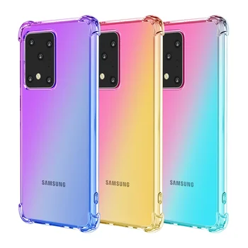 Противоударный чехол с защитой от падения для Samsung Galaxy S20, ультра красочный градиентный прозрачный мягкий чехол из ТПУ для Samsung S20 Plus S20