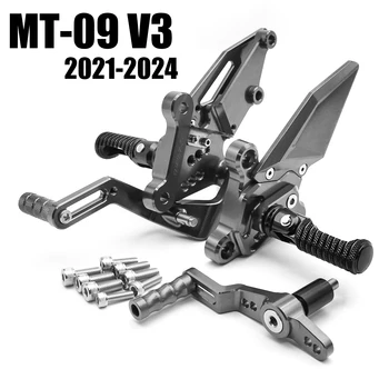 2024 2023 Для Yamaha MT-09 V3 FZ09 2021 2022 CNC 7075 Алюминиевая Задняя Подножка Для ног Задняя Подножка Для ног MT09 MT 09 FZ-09