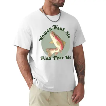 Женщины хотят меня, Рыбы боятся меня, футболка, блузка, футболка нового выпуска, мужская хлопчатобумажная футболка