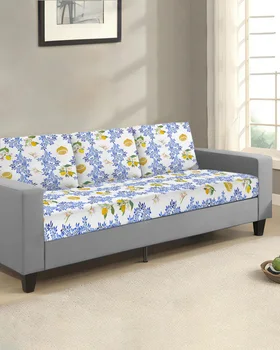 Винтажные листья лимонного цветка, чехол для диванной подушки, защита для мебели, эластичный Моющийся съемный чехол для дивана, эластичные чехлы