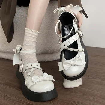 2023 Массивные туфли в стиле Лолиты Мэри Джейнс, женские модные туфли-лодочки на плоской подошве для женщин, женские туфли на плоской платформе для девочек