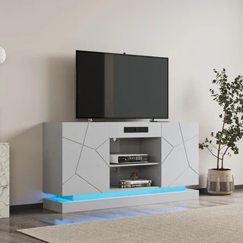Шкаф для телевизора, Подставка для телевизора с bluetooth-динамиком, Современный Шкаф для телевизора со светодиодной Подсветкой и Ящиками Для хранения, Развлекательный центр Medi в гостиной