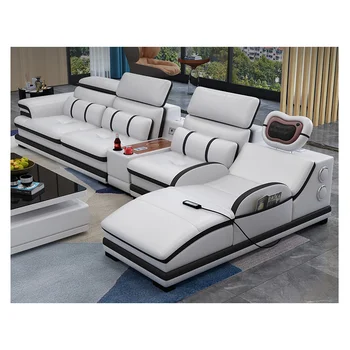 Современный диван, Кожаная мебель для гостиной, 5-местный массажный диван
