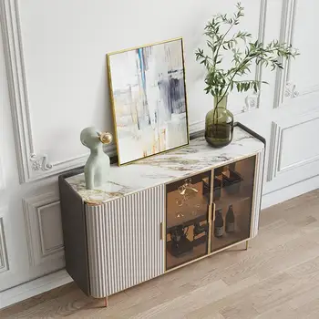Легкий боковой шкаф Rock Board, Современный Бытовой шкаф на веранде, Простота, Мебель для хранения на полу в скандинавском стиле в гостиной