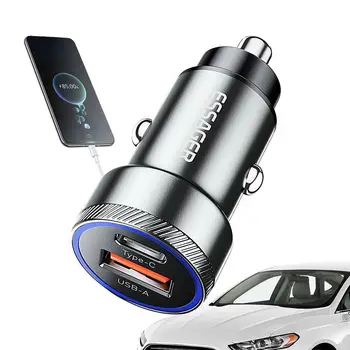 Мини-адаптер автомобильного зарядного устройства 54 Вт, автомобильная зажигалка, USB-зарядное устройство, быстрая зарядка, двойное автомобильное зарядное устройство USB C для зарядки мобильных телефонов, планшетов.