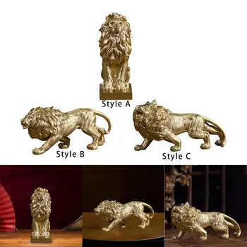 Статуэтка Льва, современная имитация резьбы, Орнамент, Коллекционная смола