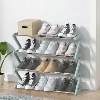 Многослойный стеллаж для хранения обуви в стиле Z в гостиной, простой шкаф для обуви за дверью, спортивная обувь, Тапочки, Органайзер, стеллаж для хранения