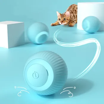 Электрические игрушки с мячом для кошек, автоматические катящиеся умные игрушки для кошек, интерактивные для дрессировки кошек, самодвижущиеся игрушки для котенков для игр в помещении