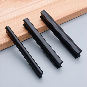 Черные ручки для мебельных ручек и ручек шкафов Кухонные ручки Ручки выдвижных ящиков Ручки для шкафов Ручки для шкафов