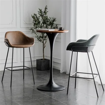 Скандинавский железный барный стул для кухонной мебели Легкий Роскошный домашний Креативный барный стул для кафе Простой табурет для отдыха с высокими ножками Z