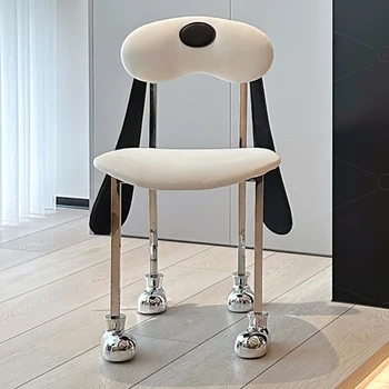 Кресло для отдыха на полу для макияжа, современные милые дизайнерские стулья из белой стали, Одноместные кожаные шезлонги, Salle Manger, Скандинавская мебель