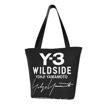 3Y WILDSIDE Yohji Yamamoto Сумка-тоут для покупок продуктов, женские парусиновые сумки-шопперы Kawaii, сумки через плечо, сумки большой емкости