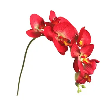 Искусственный цветок Реалистичный офисный орнамент Бабочка Орхидея с 7 головками Искусственный цветок для свадьбы