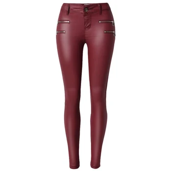 Женские эластичные брюки из искусственной кожи, мотоциклетные женские узкие брюки-карандаш в готическом стиле в стиле панк, наряды на молнии, одежда Jeggins 2022 года выпуска