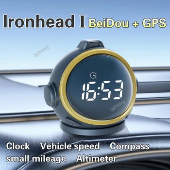 Автомобильный HUD-дисплей GPS + цифровой спидометр Beidou Со светодиодной подсветкой На экране Указания высоты над уровнем моря Подходят для всех автомобилей