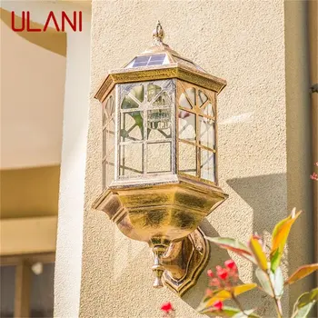 Уличный солнечный ретро-настенный светильник ULANI, светодиодный водонепроницаемый классический светильник-бра для украшения крыльца дома
